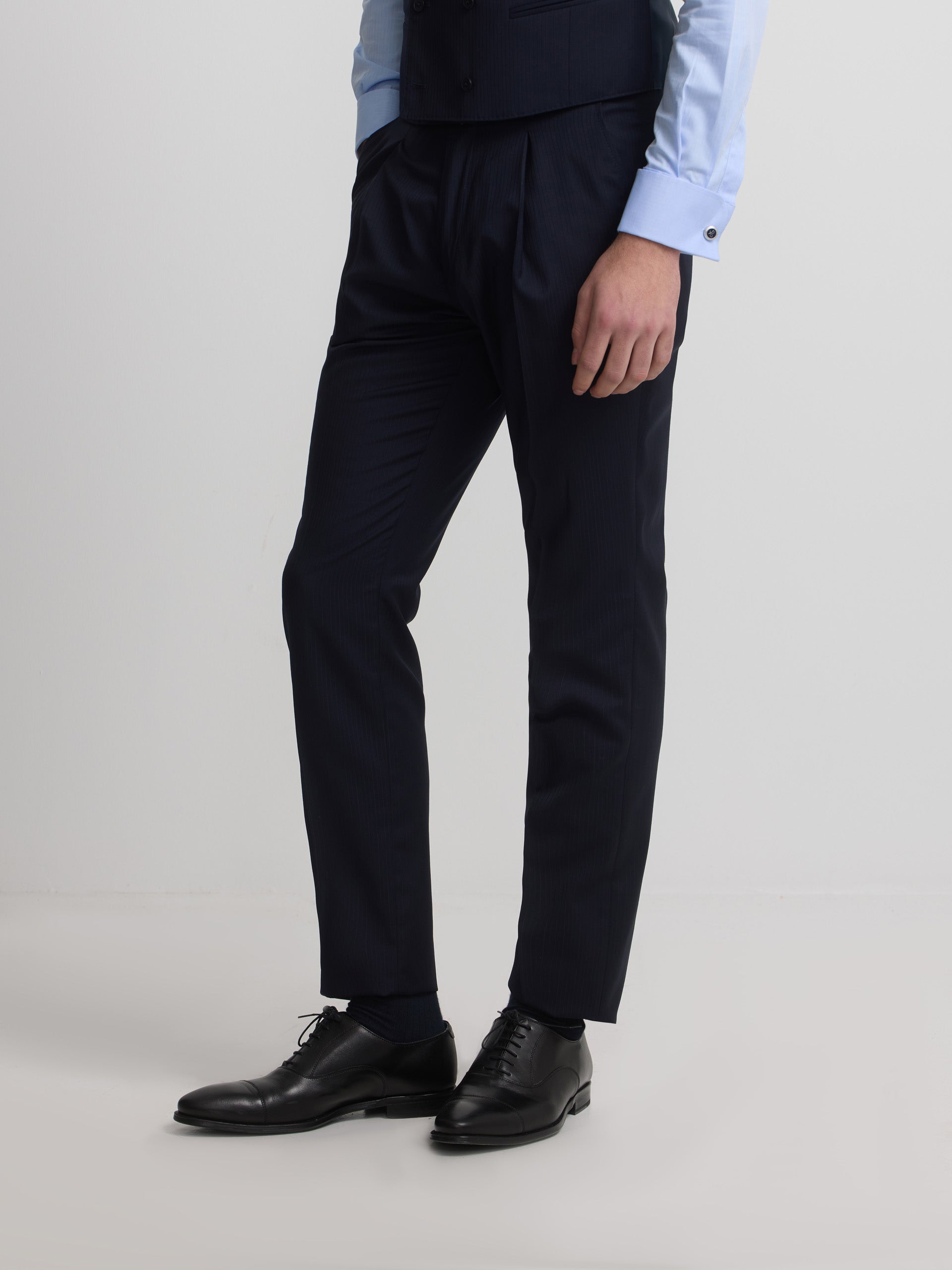 Pantalon chaque chevron bleu marine
