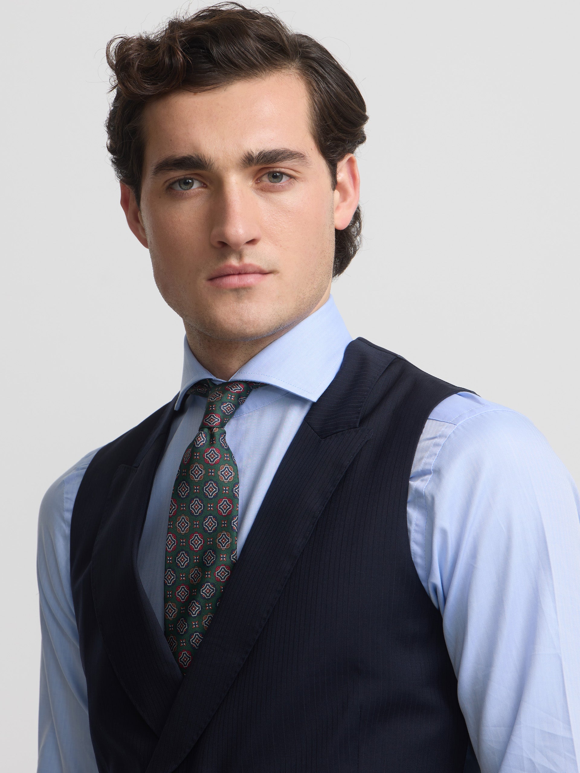 Gilet chaque chevron bleu marine