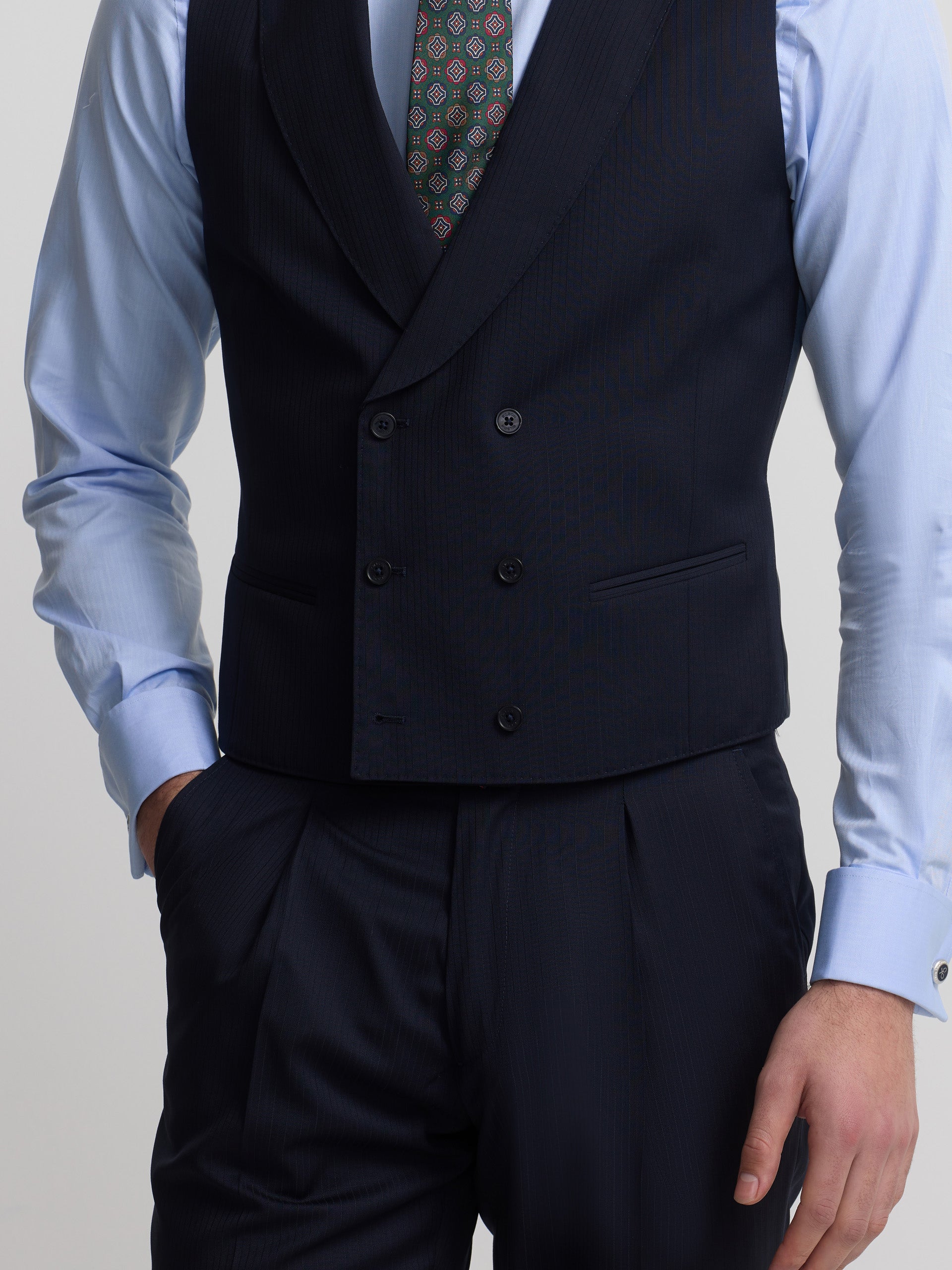 Gilet chaque chevron bleu marine