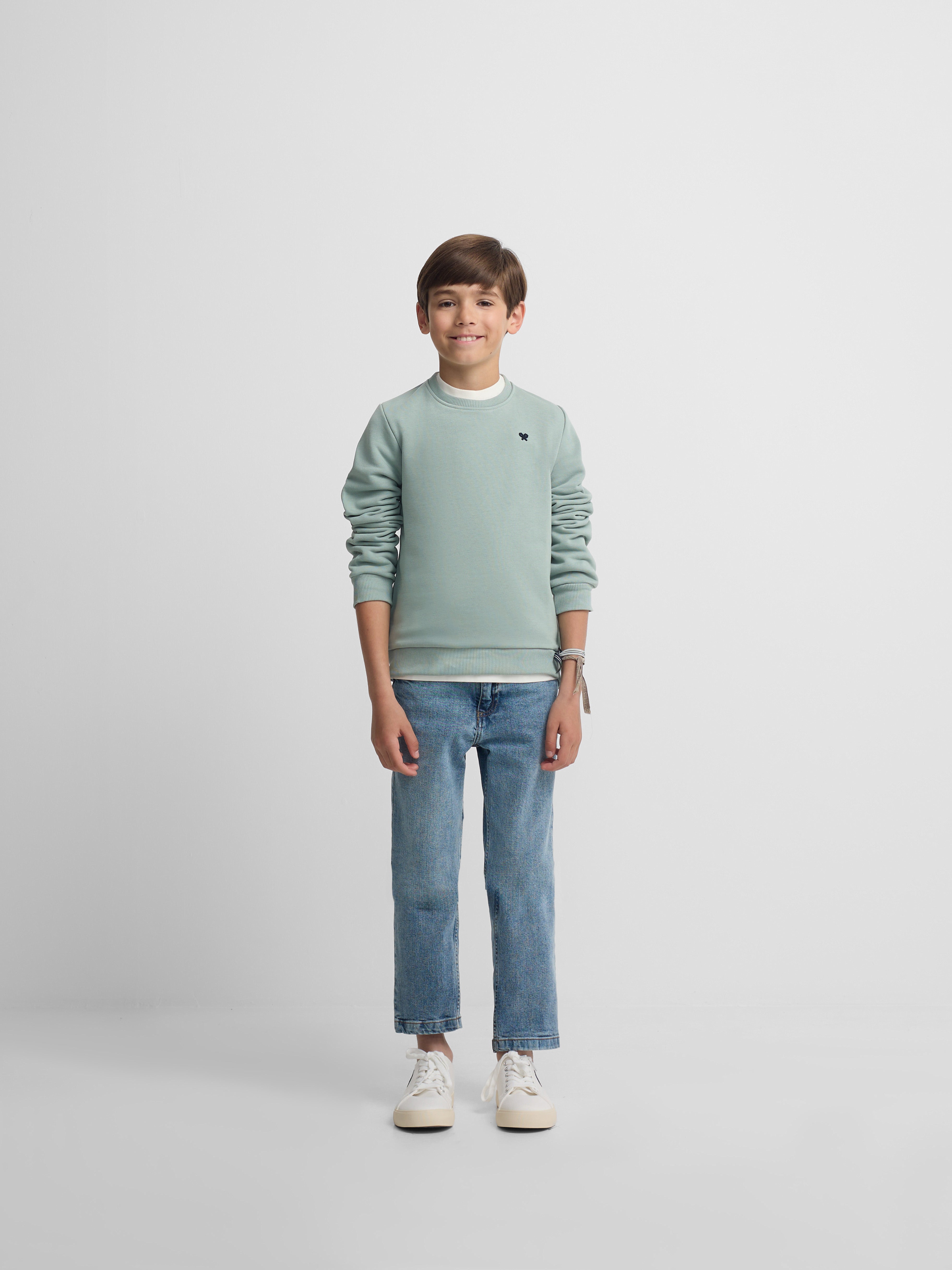 Sudadera kids minilogo verde