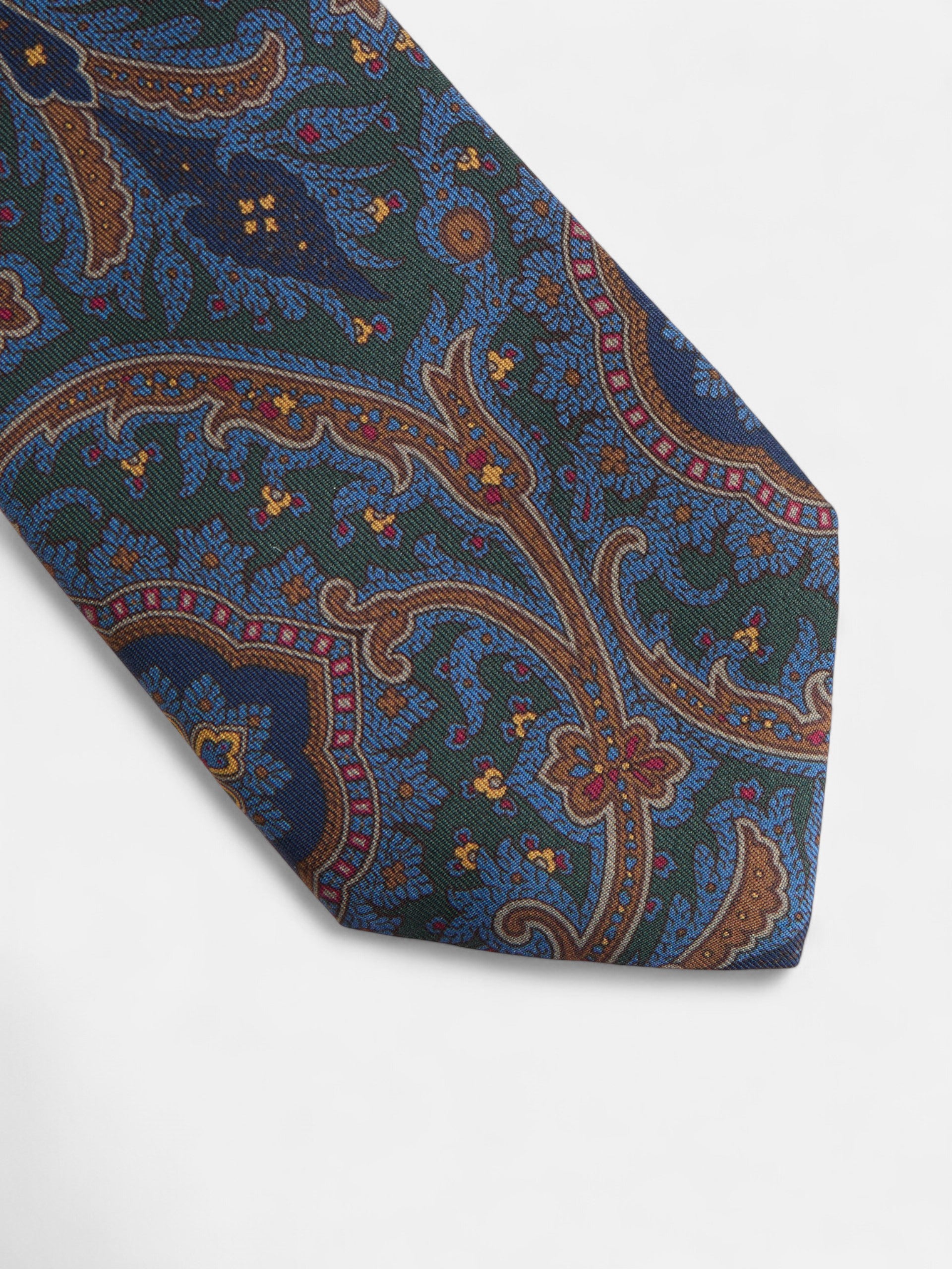 Corbata estampado acanto verde