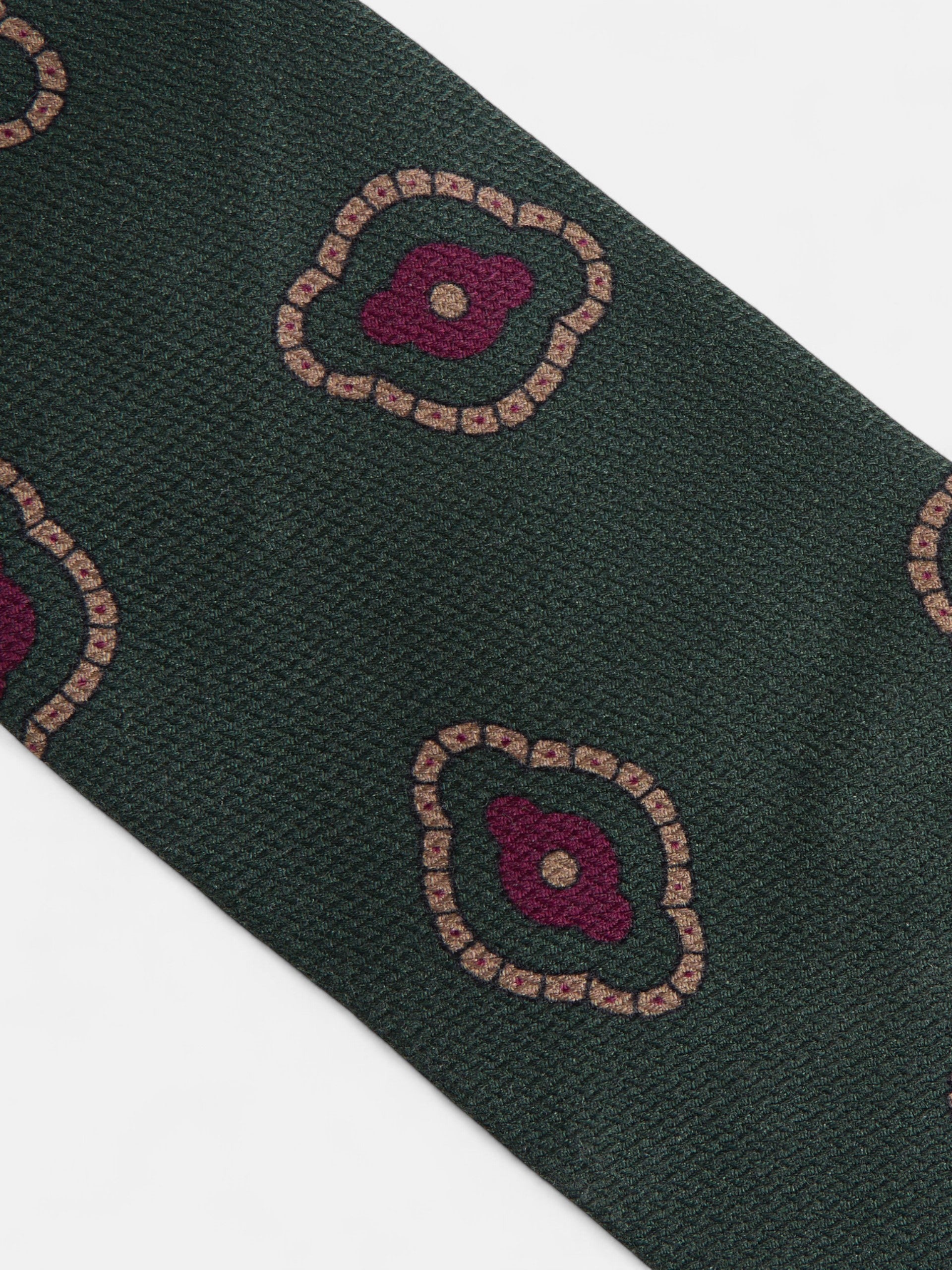 Green geometric irregular pattern tie