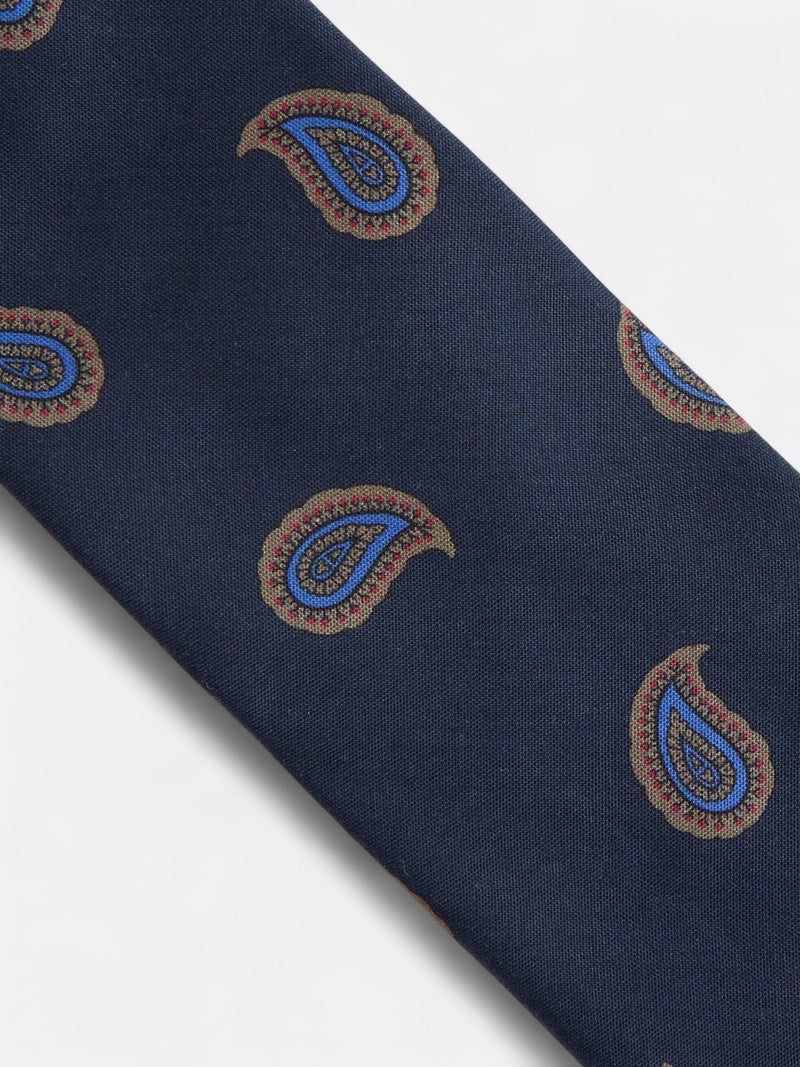 Navy blue amoeba tie