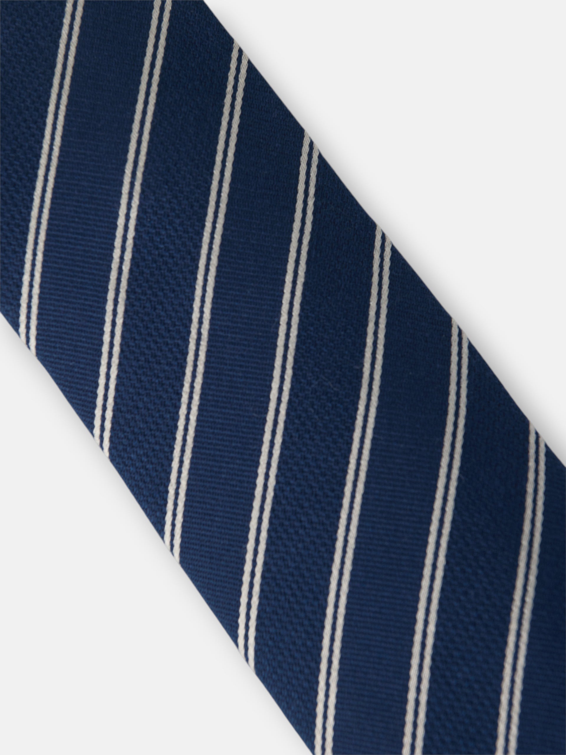 Double stripe navy blue racket tie