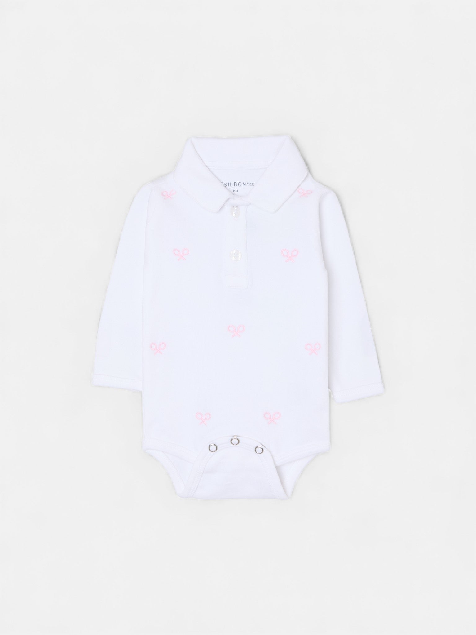 Body baby manga larga multiraqueta rosa