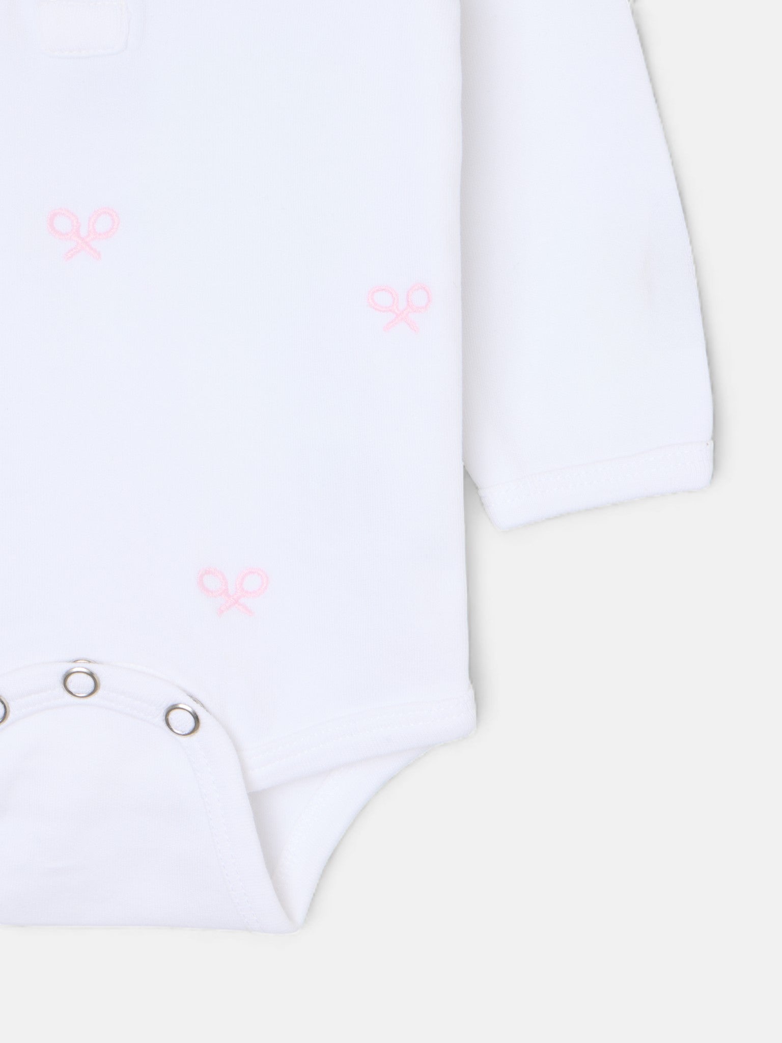 Body baby manga larga multiraqueta rosa