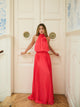 Vestido CaprileXSilbon plisado lazo coral