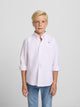 Kids' sport oxford shirt with pink racket stripes