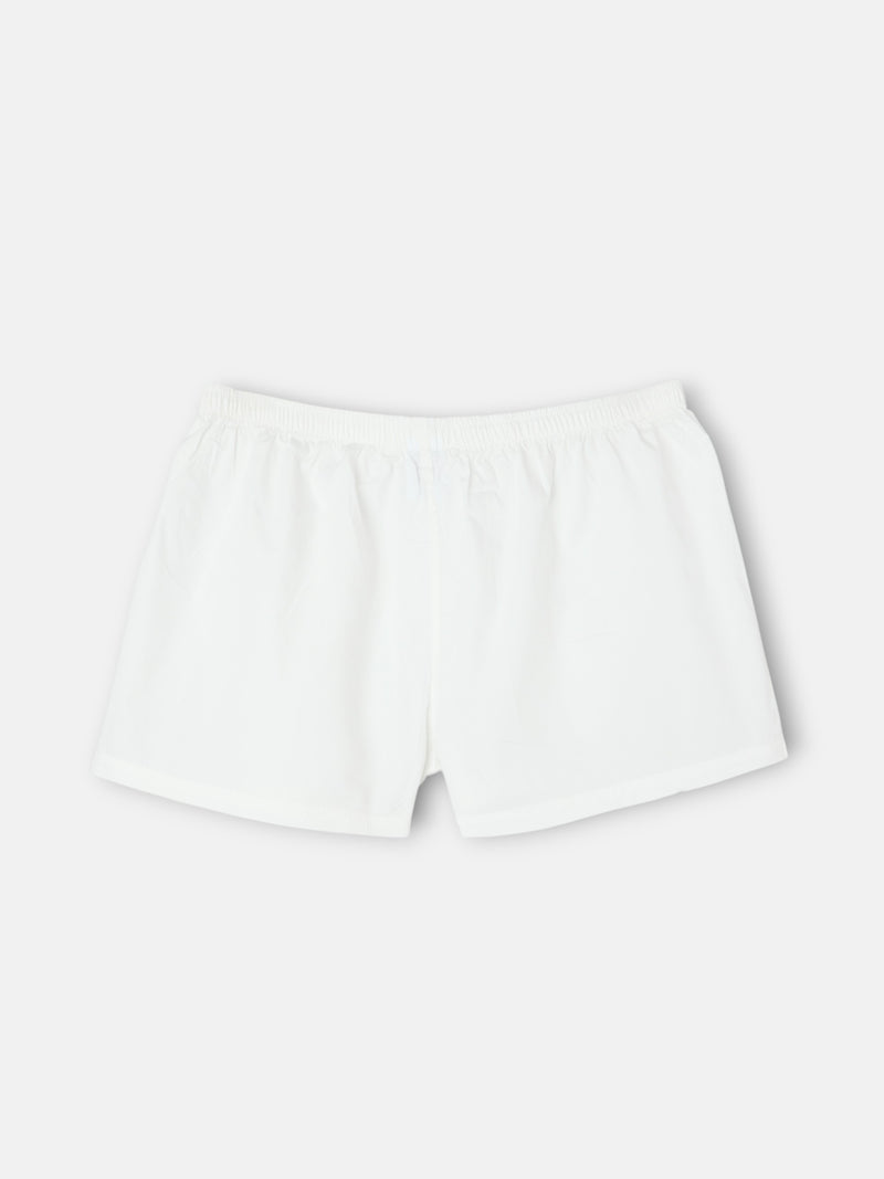 Plain white boxer with mini logo