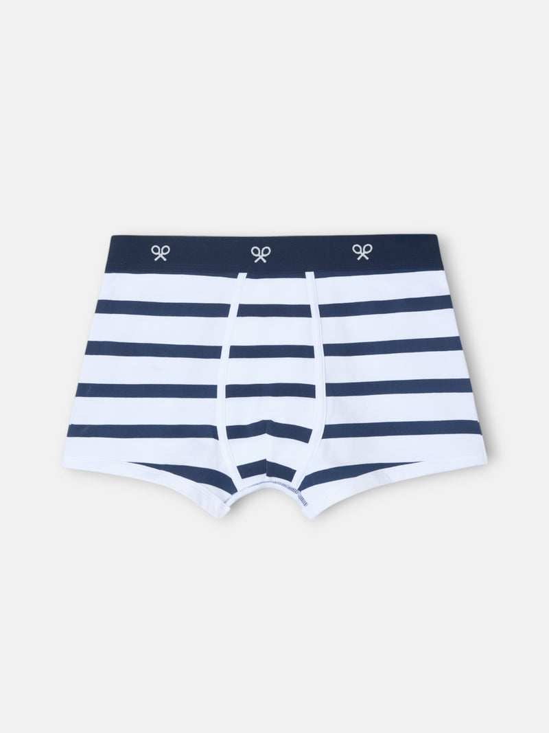 Boxers às riscas brancos