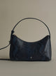 Blue animal print leather pochette bag