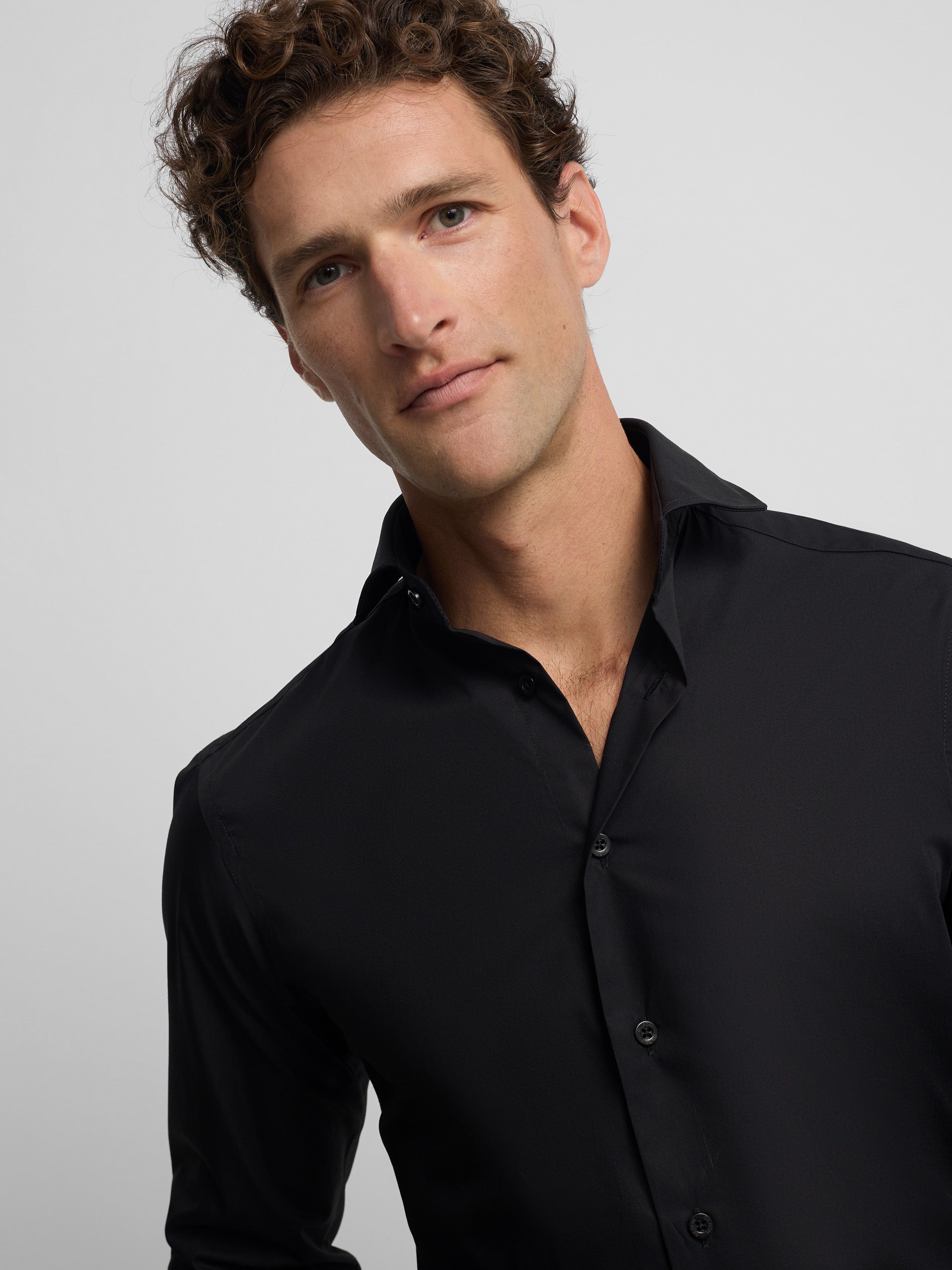 Plain black dress shirt