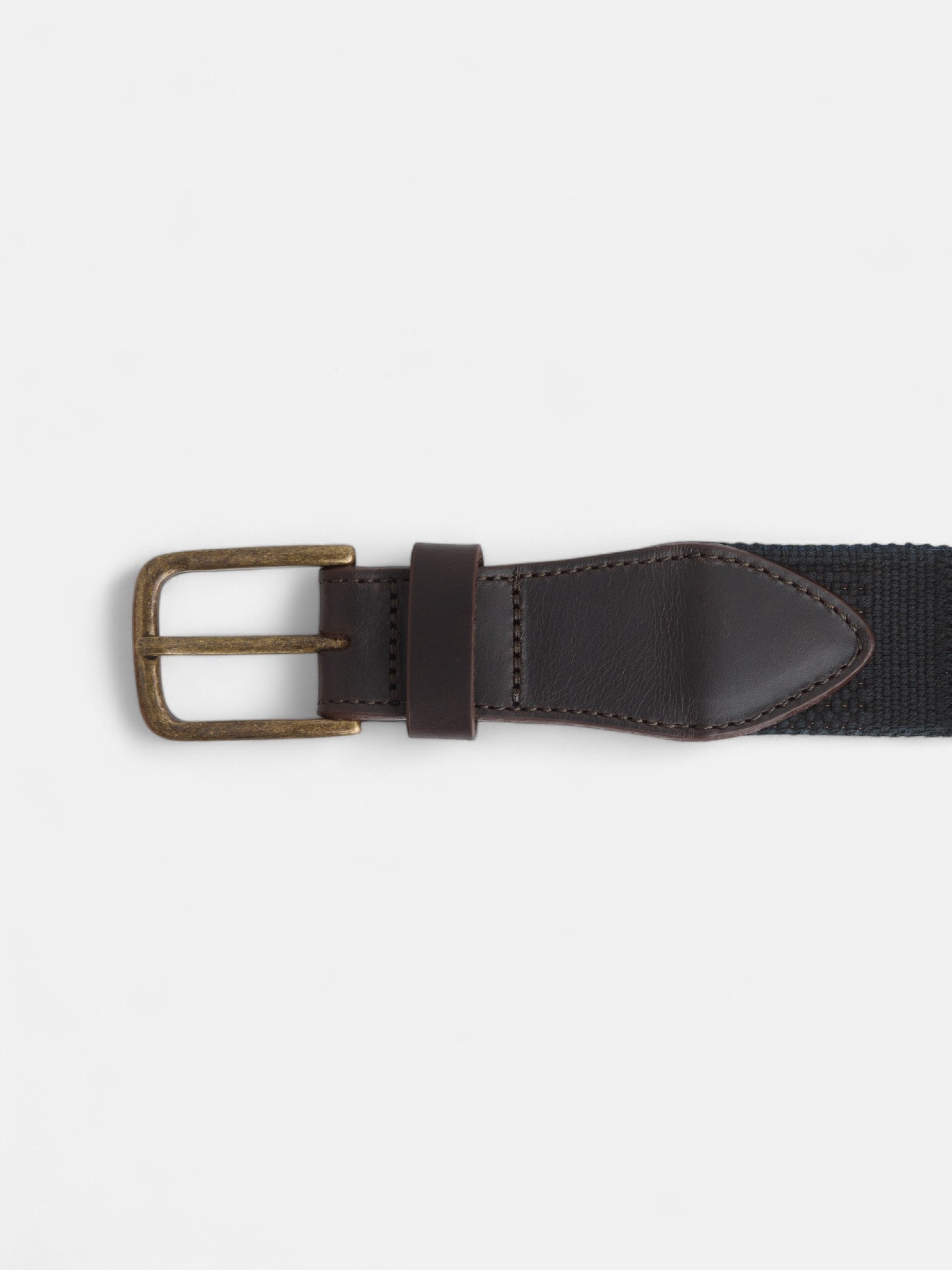 Indigo blue canvas leather belt