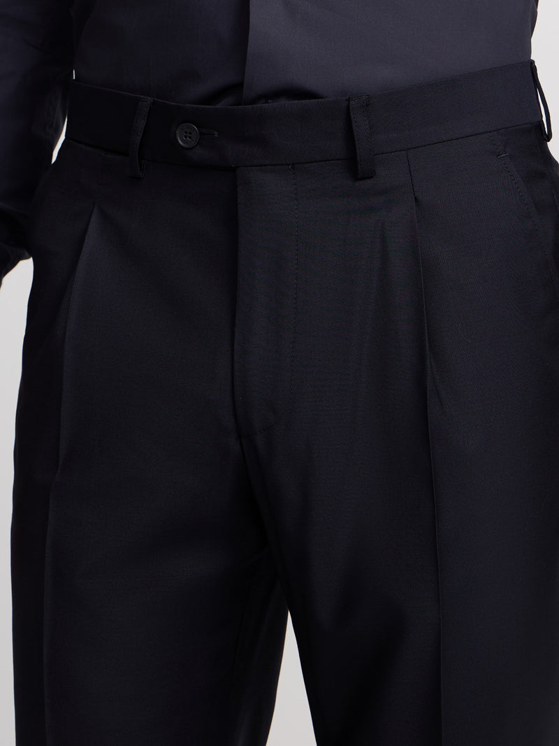 Pantalon traje cruzado stretch navy