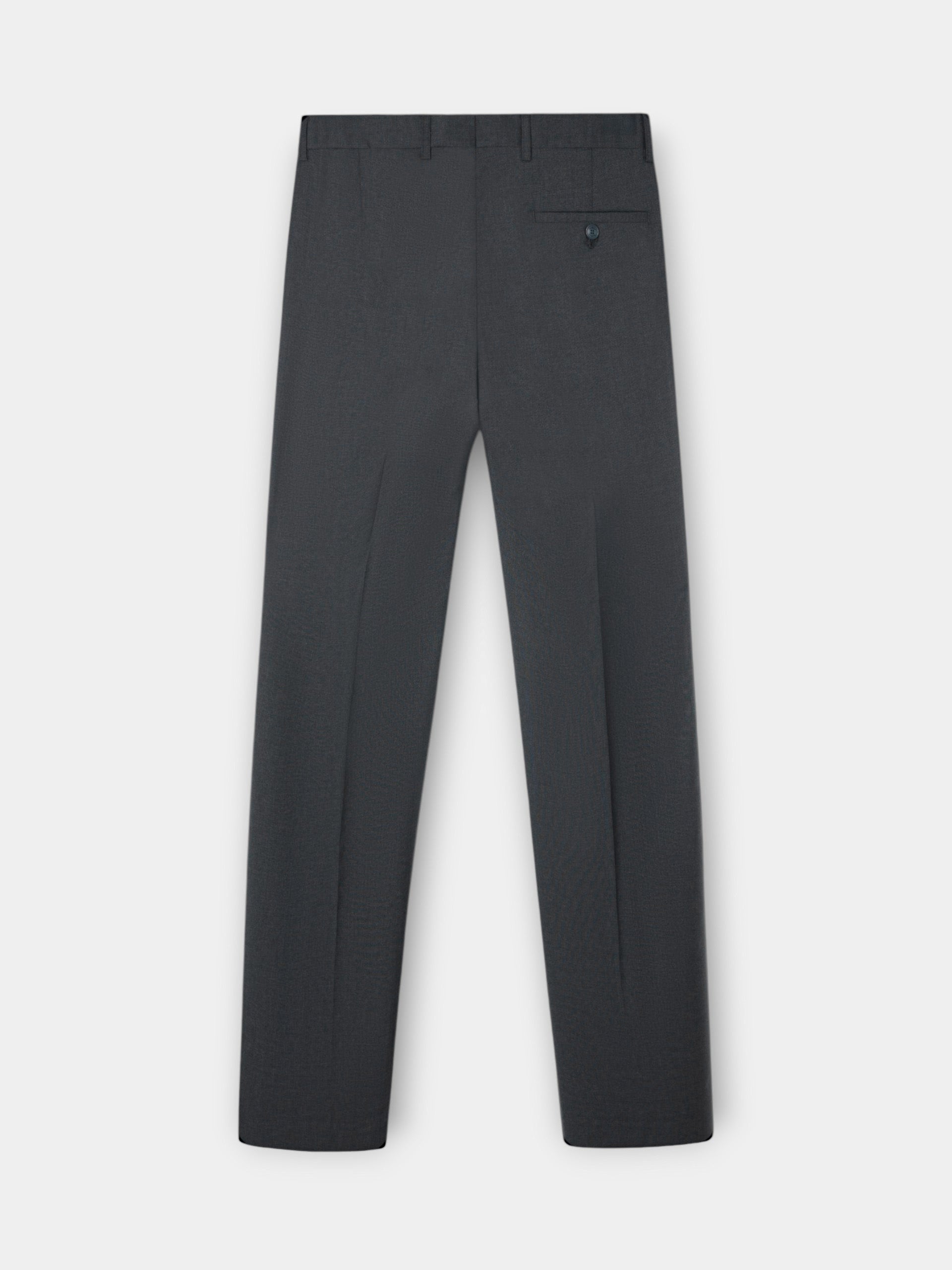 Stretch grey double-breasted suit trousers