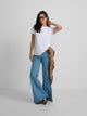 Calças culotte bolsos ganga