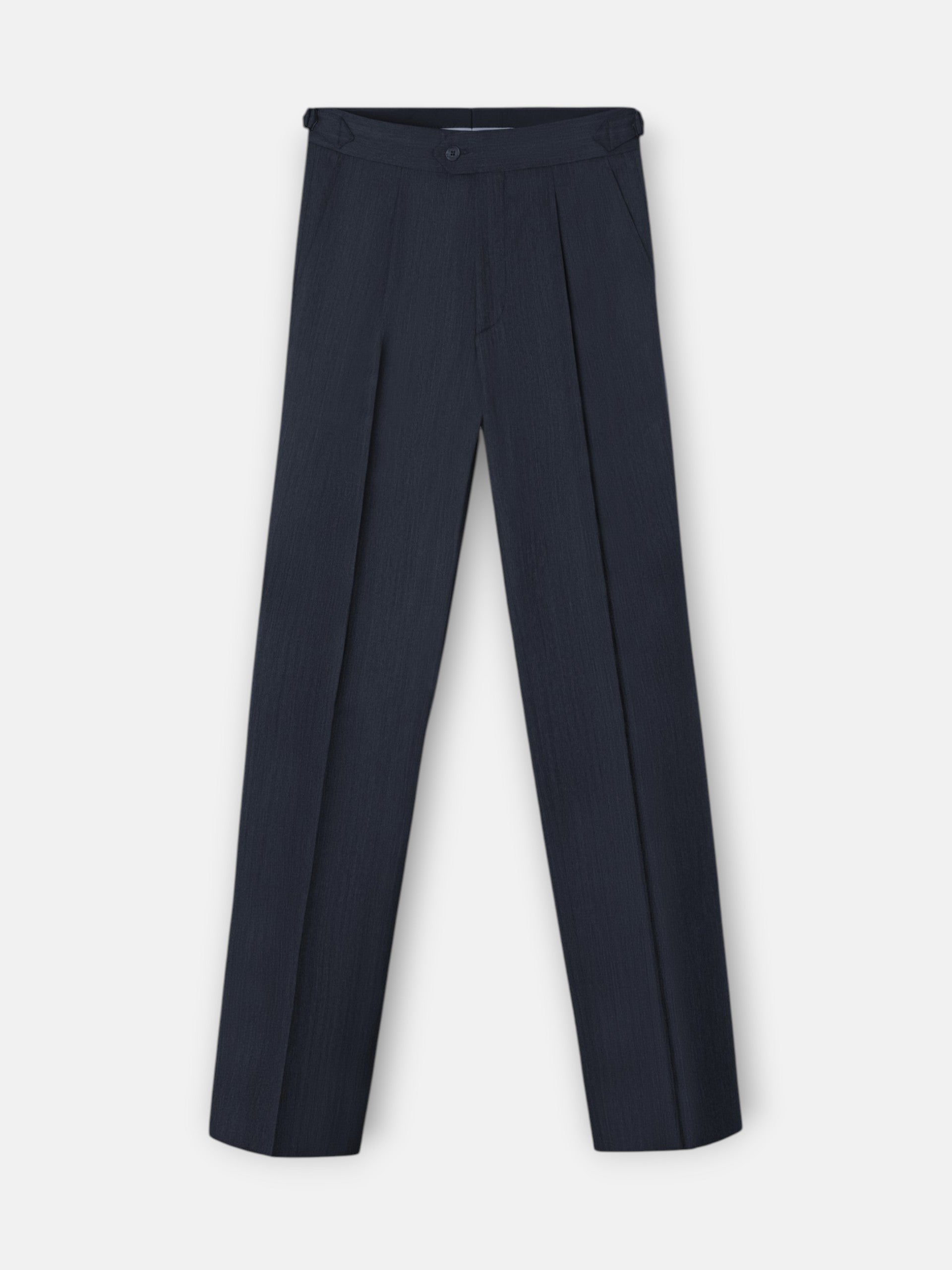 Pantalon traje herringbone azul marino
