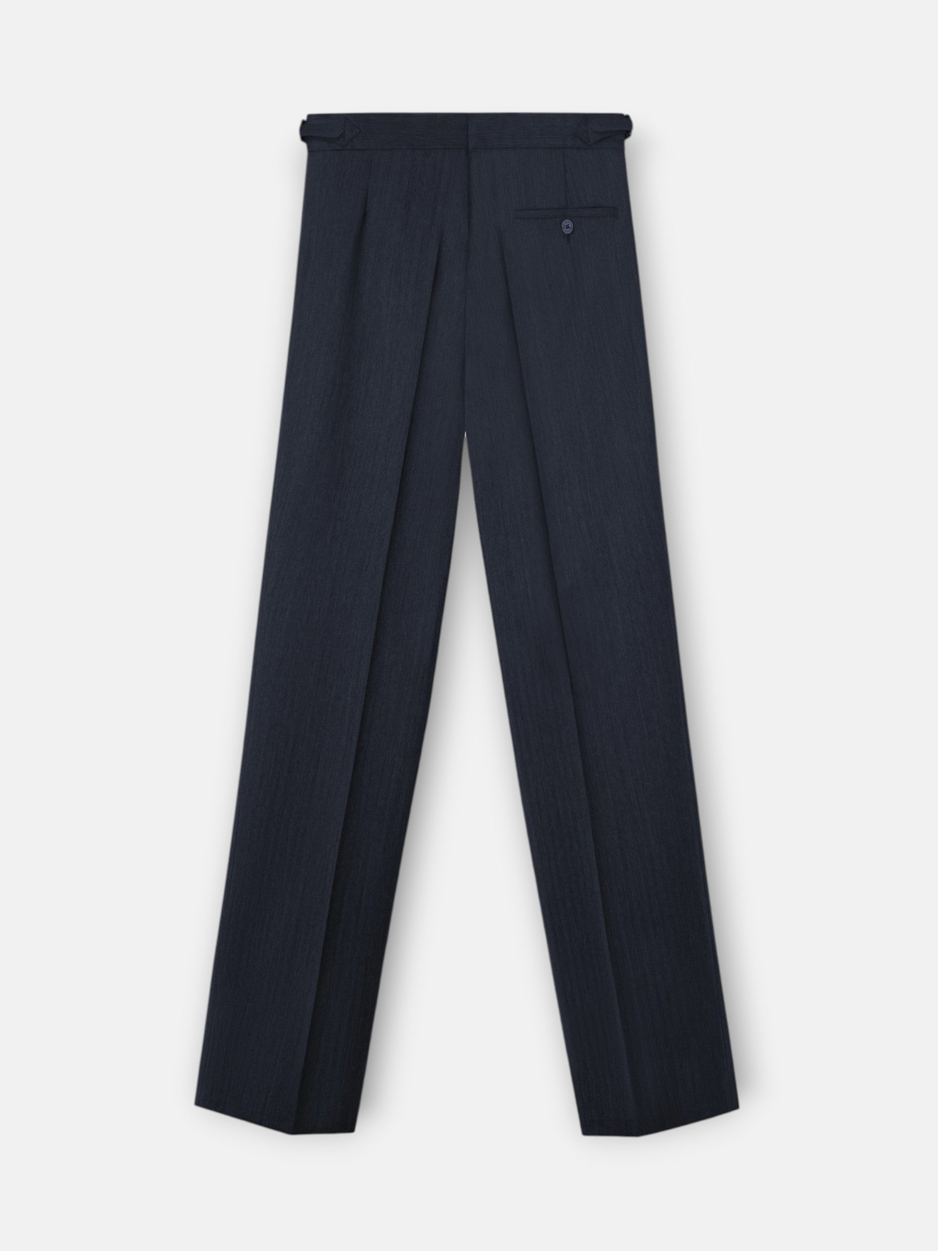 Pantalon traje herringbone azul marino