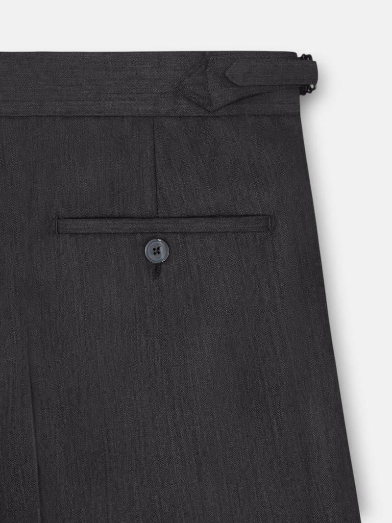 Pantalon traje cruzado herringbone gris
