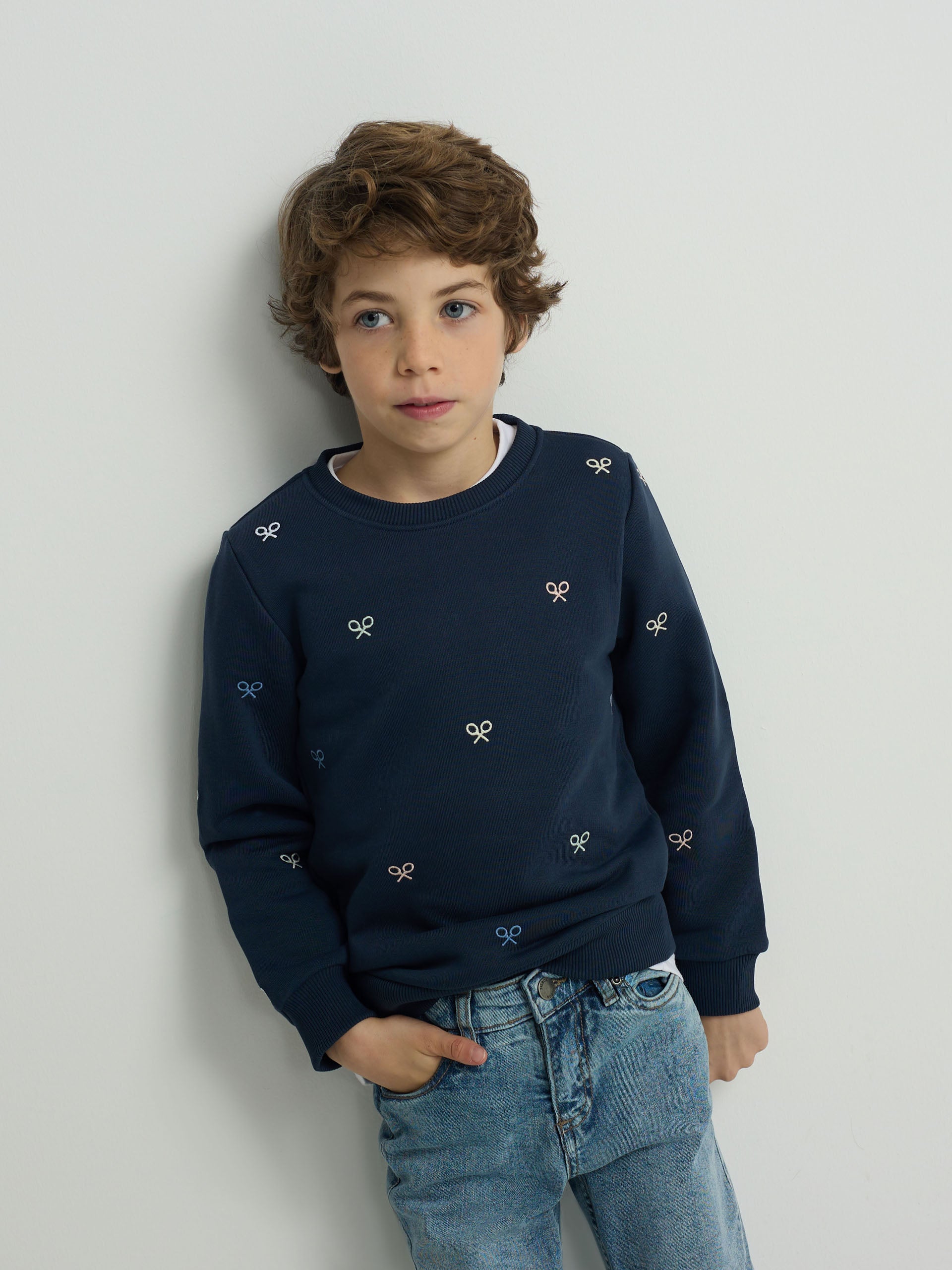 Kids multiracket sweatshirt in navy blue