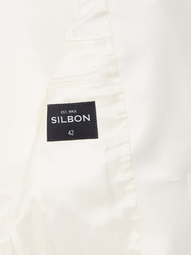Americana esmoquin silbon blanco