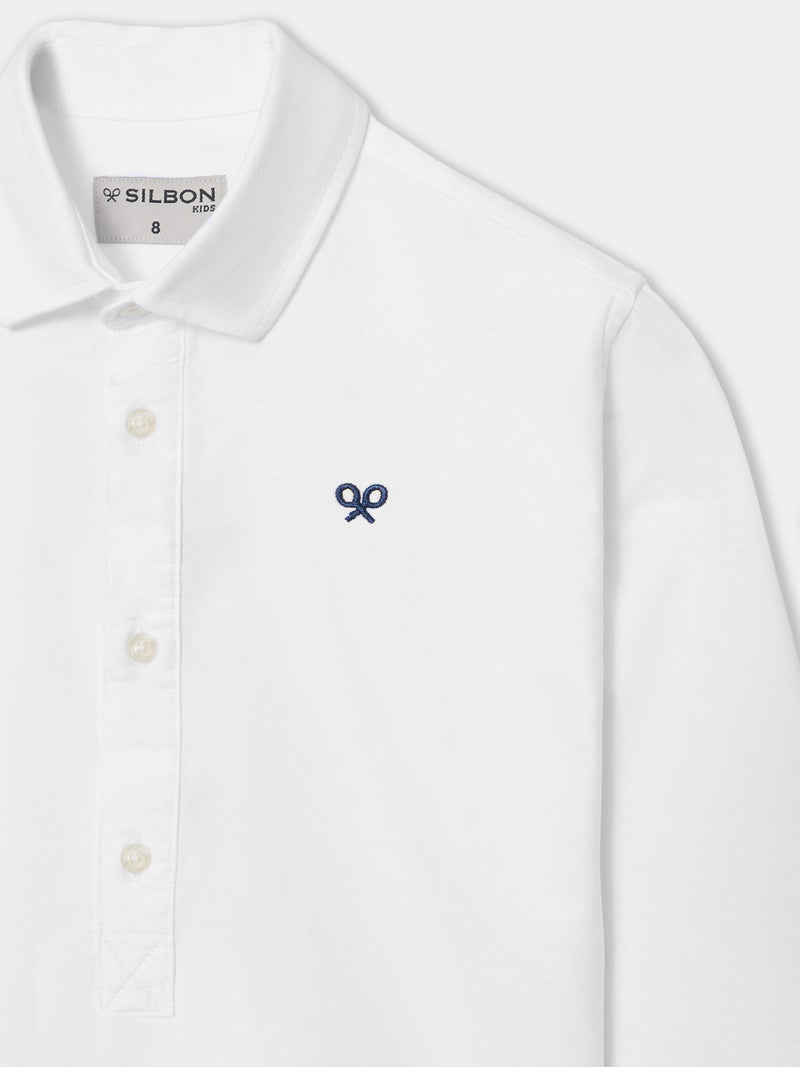 Polera sport kids clasica oxford blanca