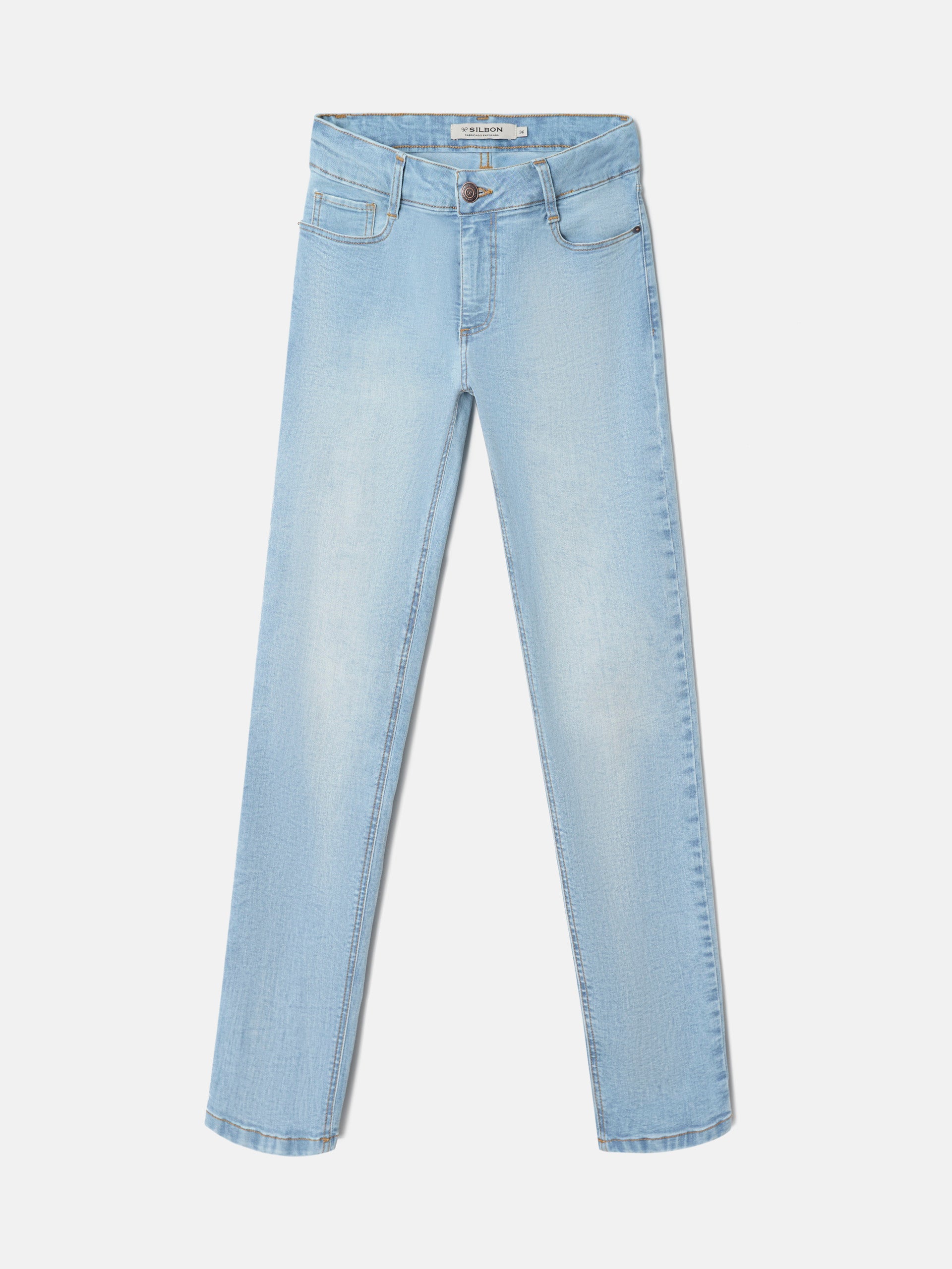 Pantalon woman slim fit denim claro