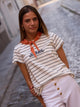 Camiseta woman aplique silbon bandana azul