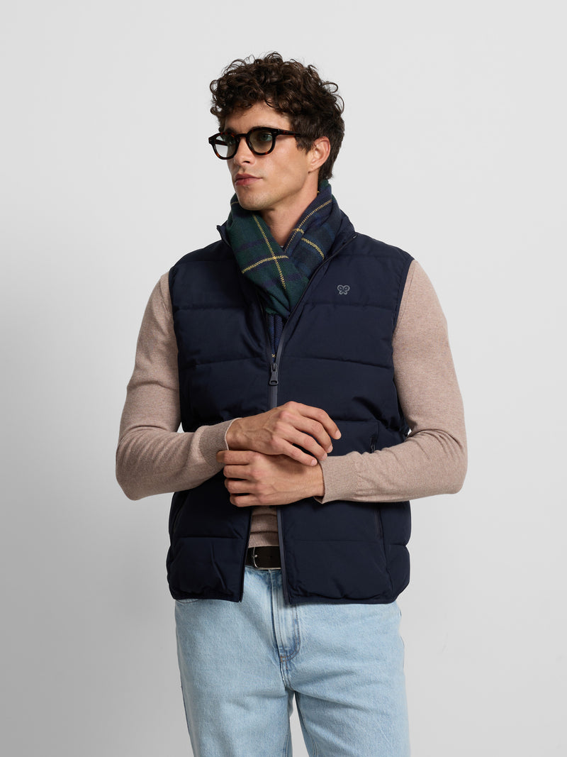 Navy blue padded technical vest