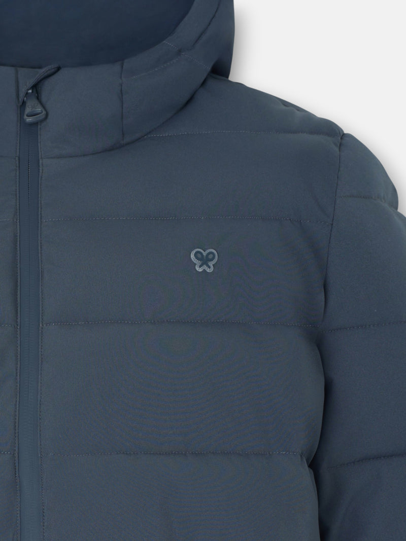 Technical hooded gray coat