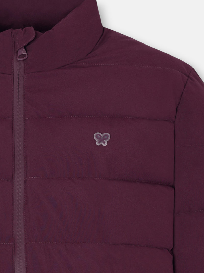 Manteau technique matelassé bordeaux