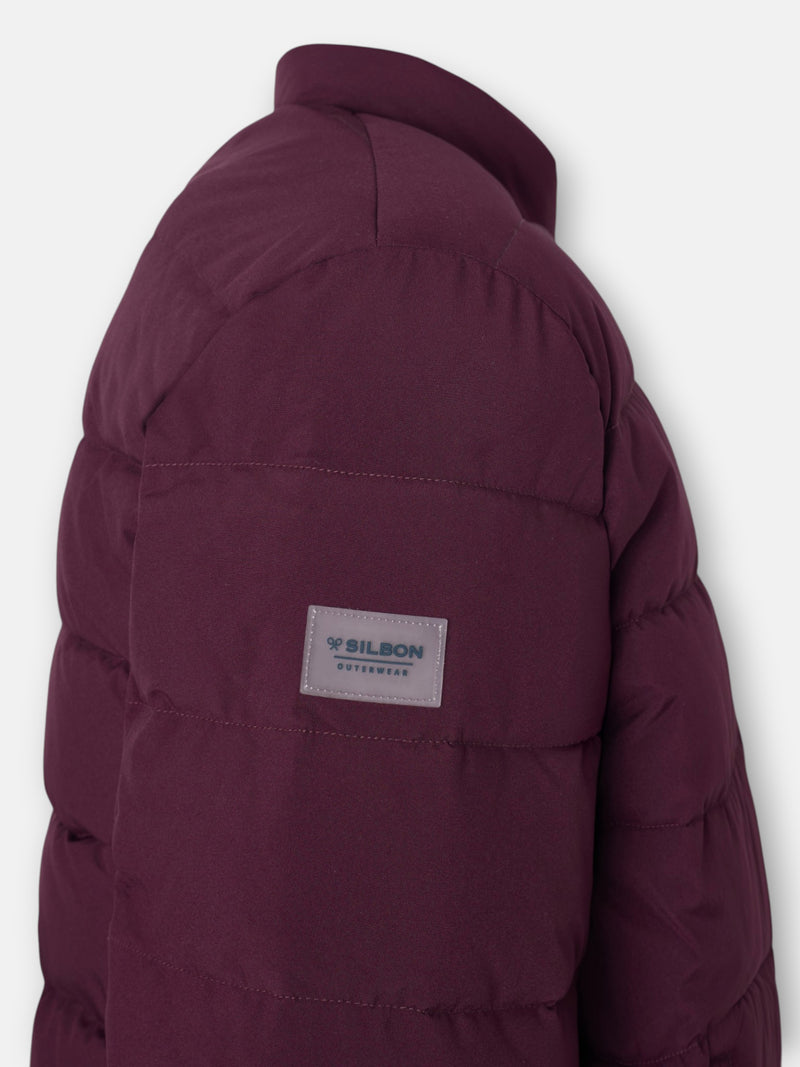 Manteau technique matelassé bordeaux