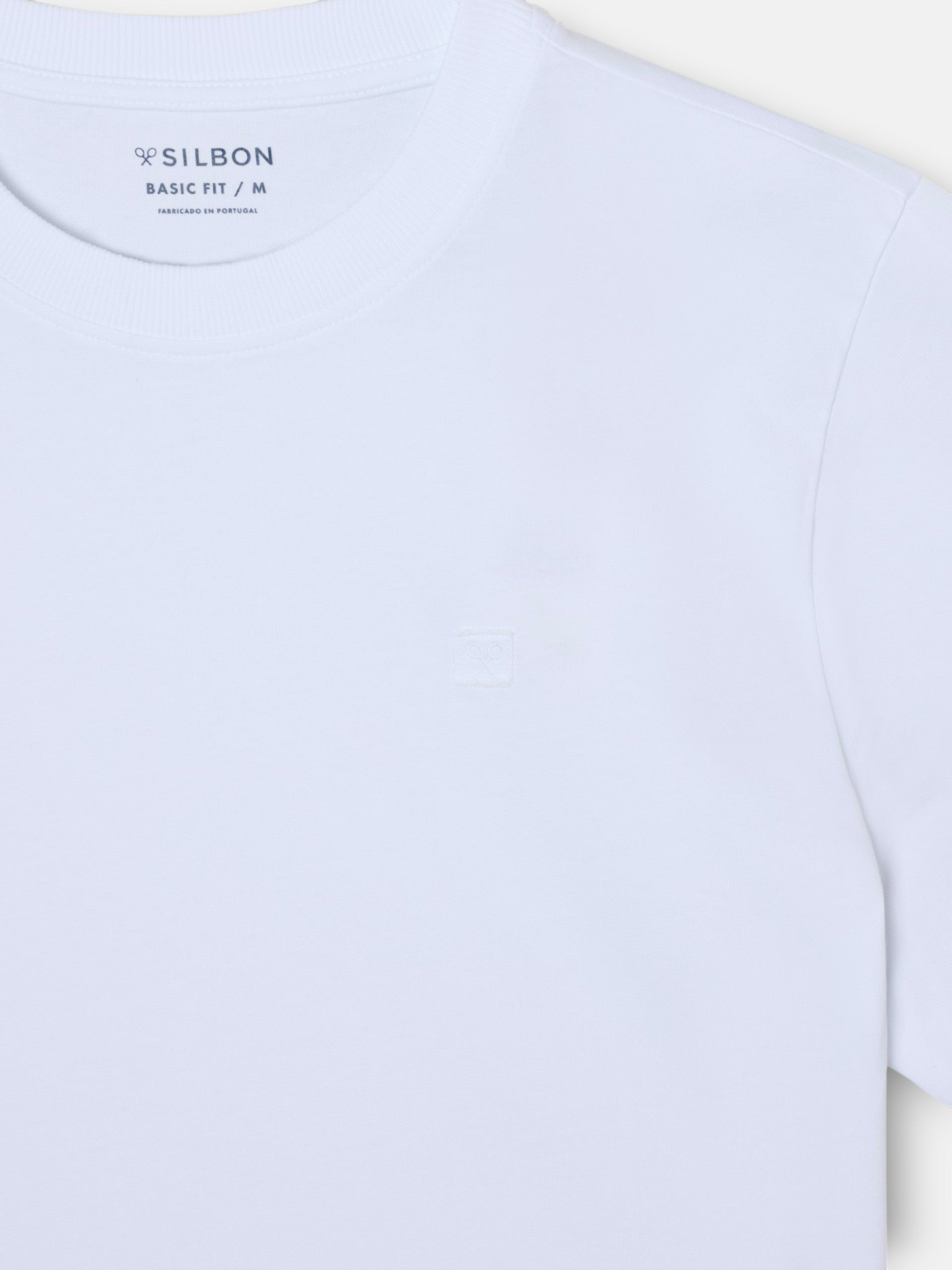 Camiseta lisa minilogo parche blanco
