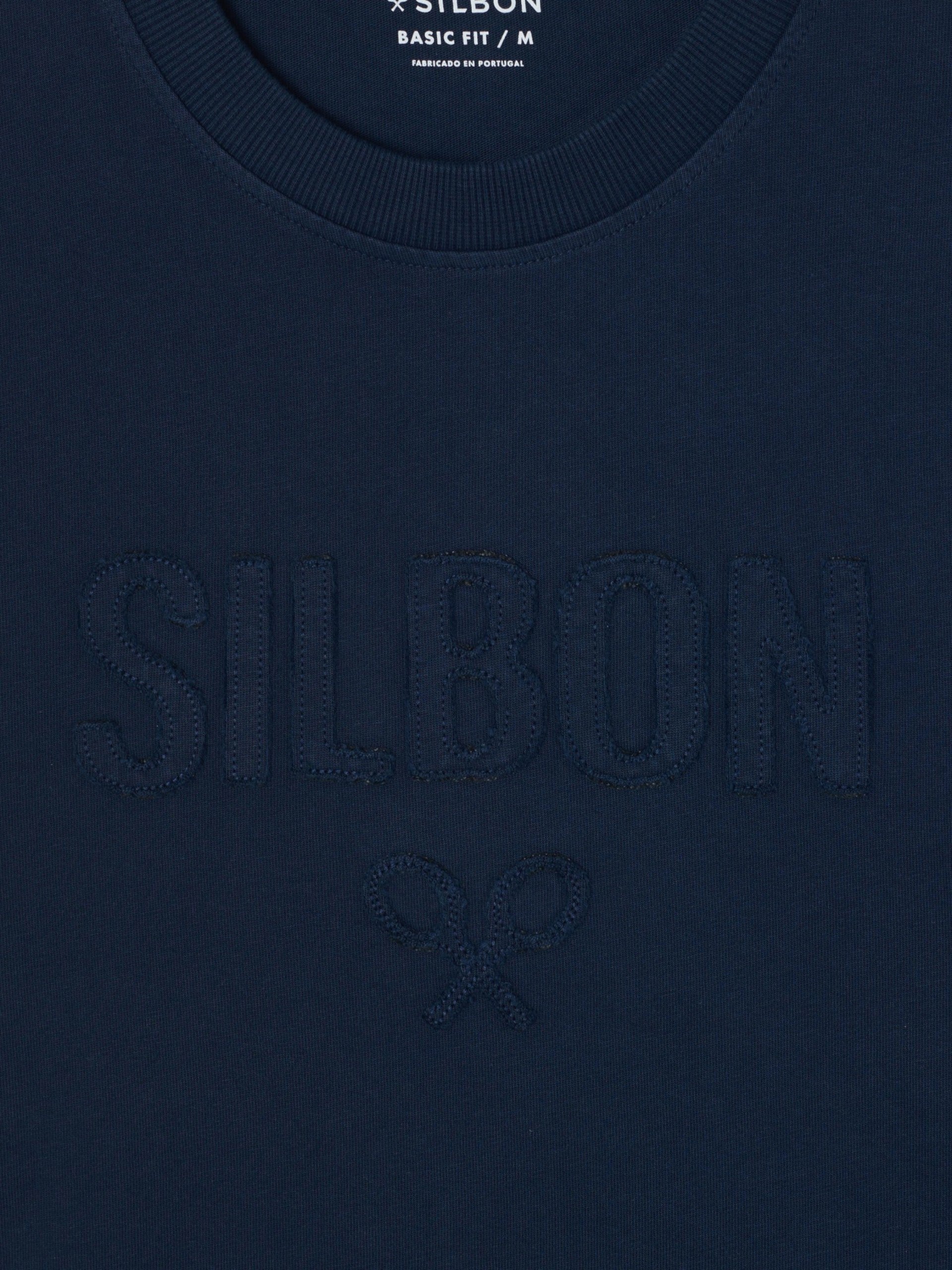 Camiseta silbon patch tono azul marino