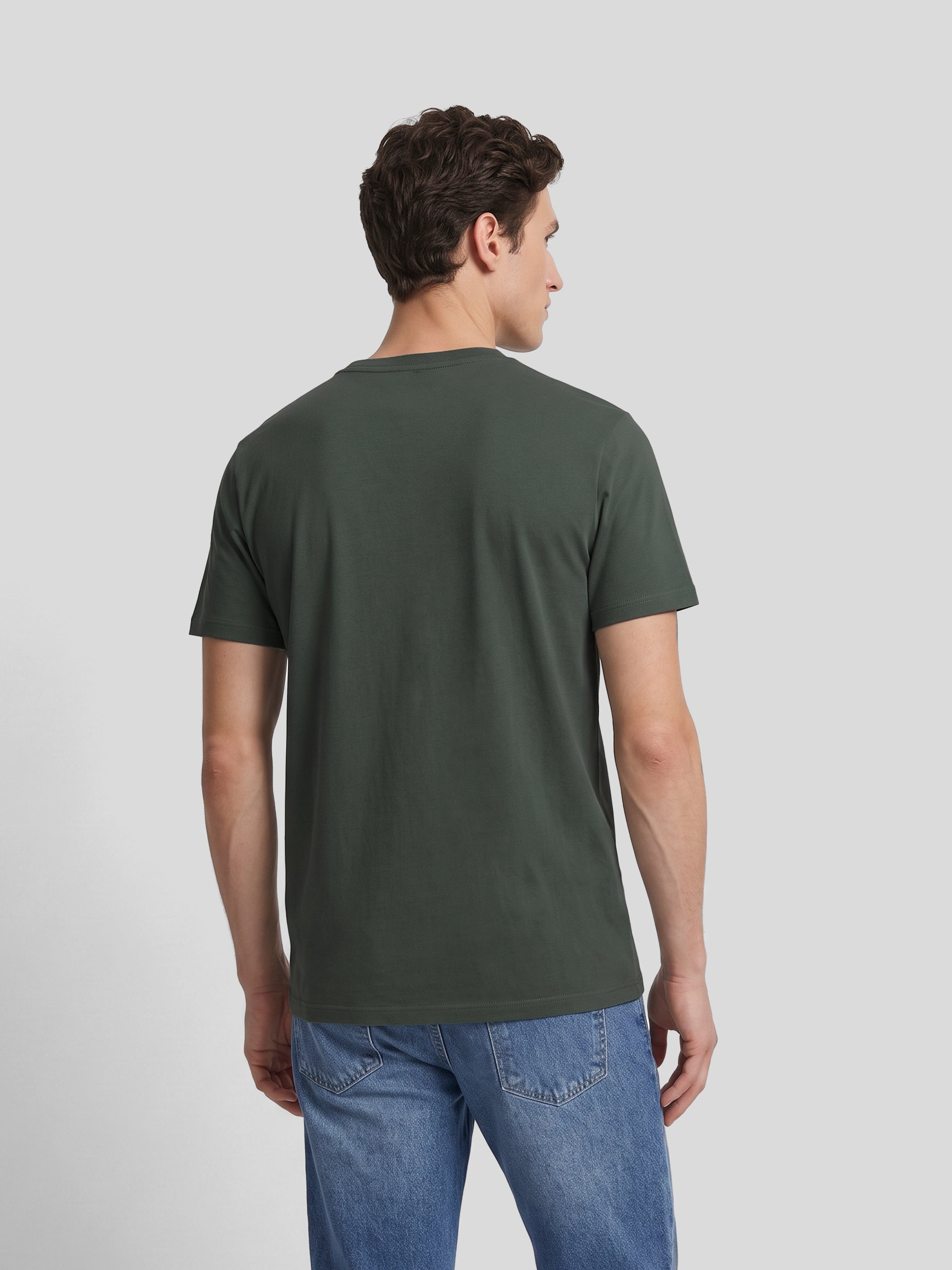 Camiseta lisa minilogo parche khaki