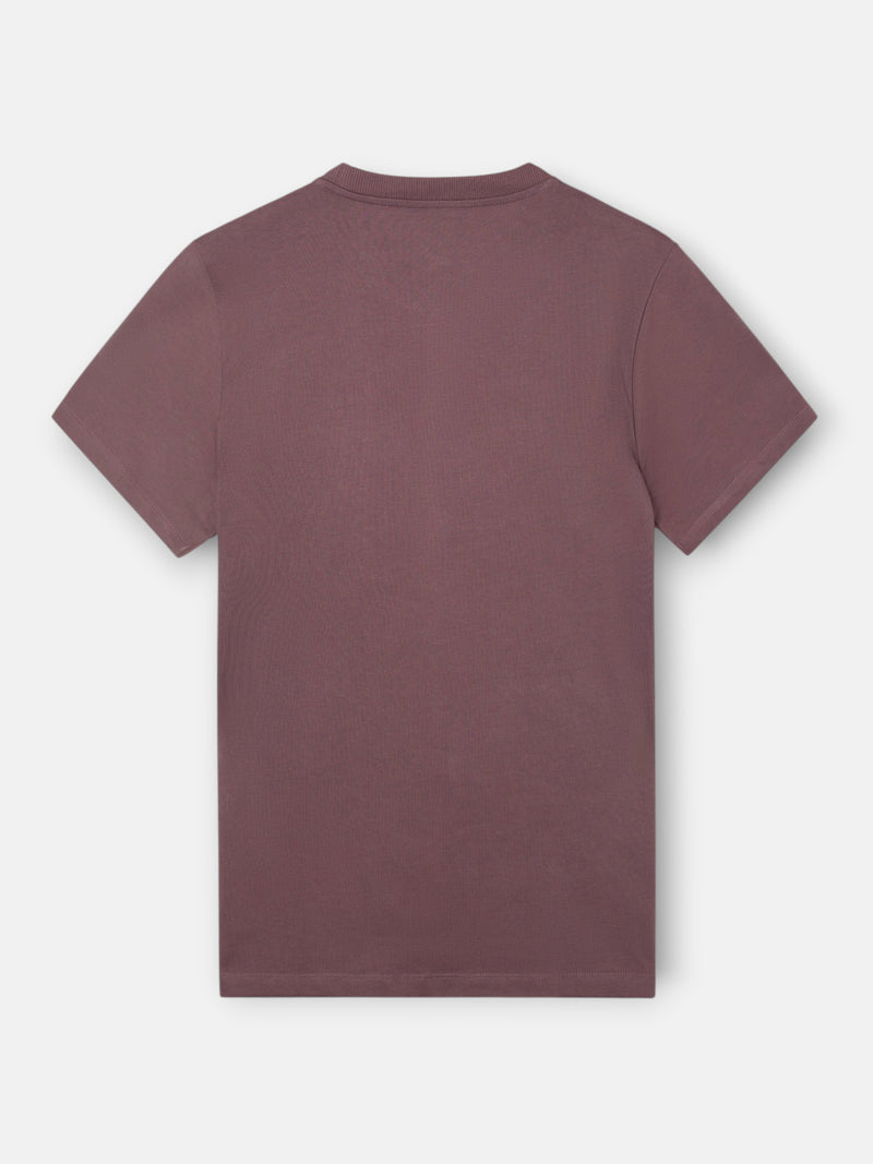 T-shirt uni avec mini-logo patch bordeaux