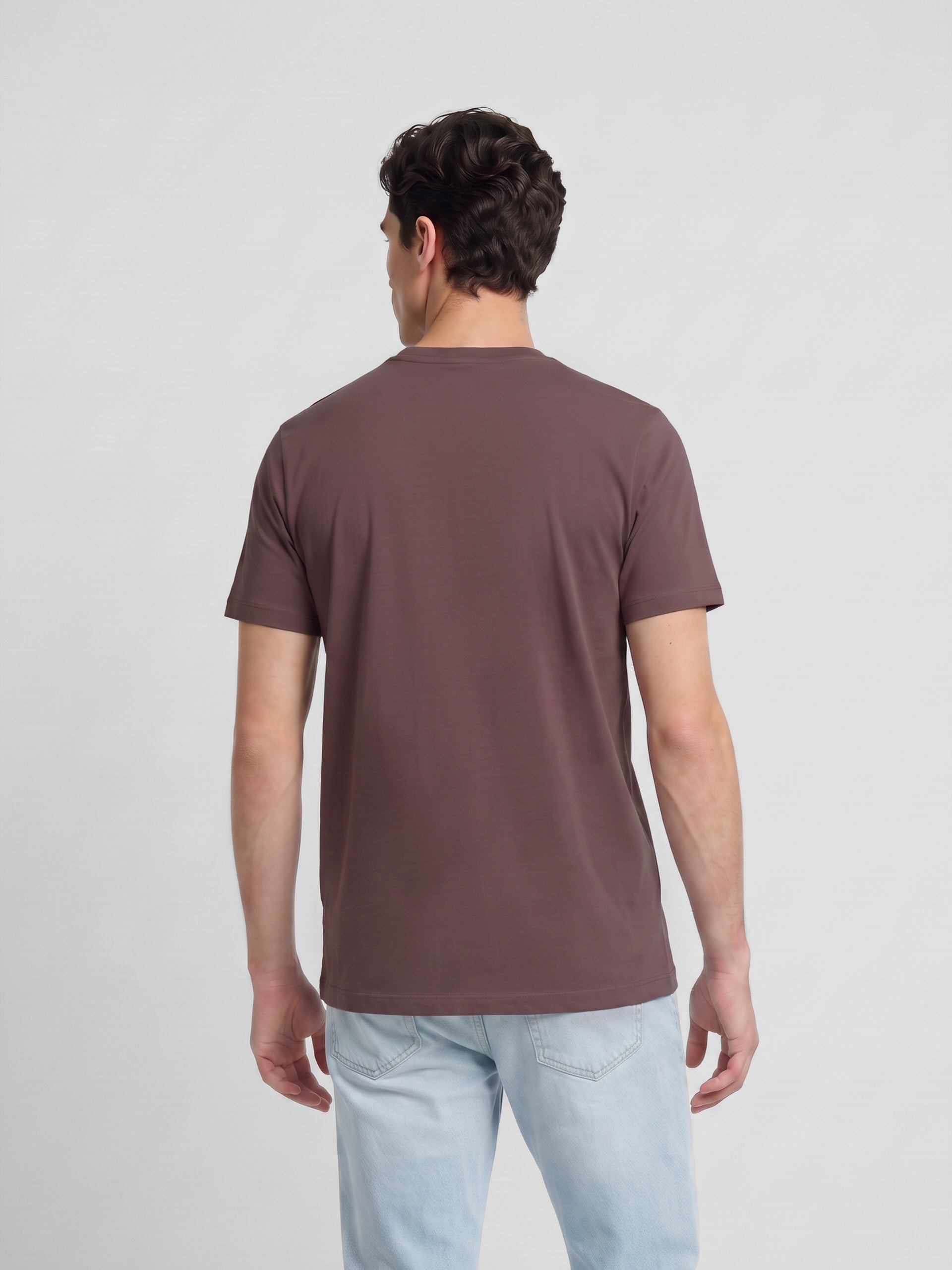 T-shirt lisa minilogo emblema bordô