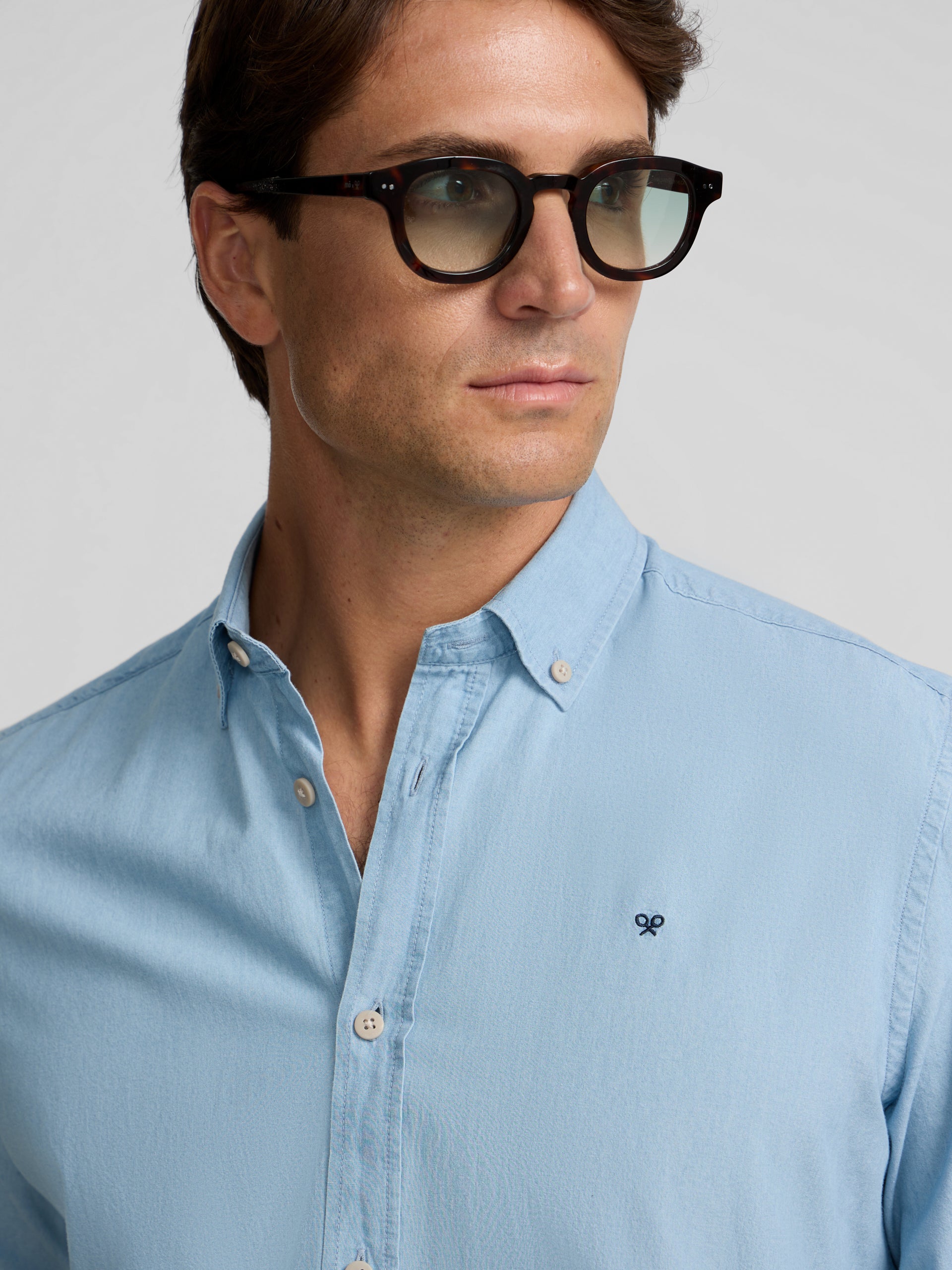 Light blue denim sport shirt