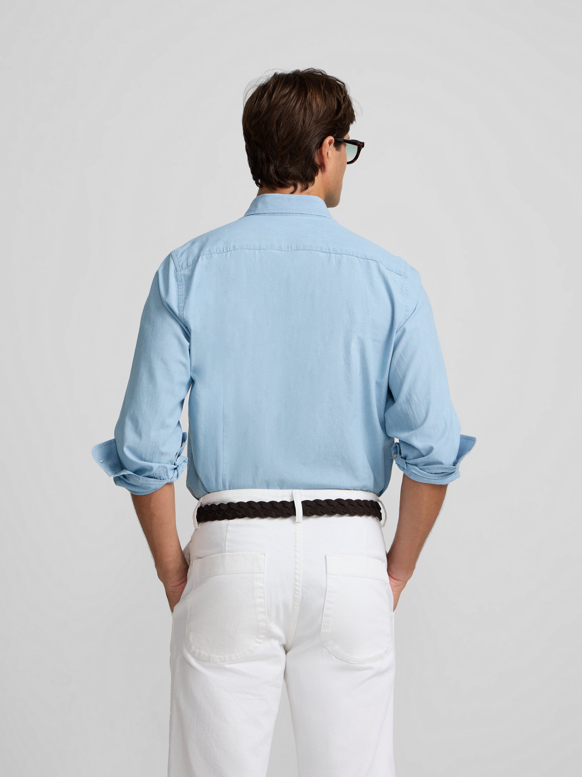 Light blue denim sport shirt