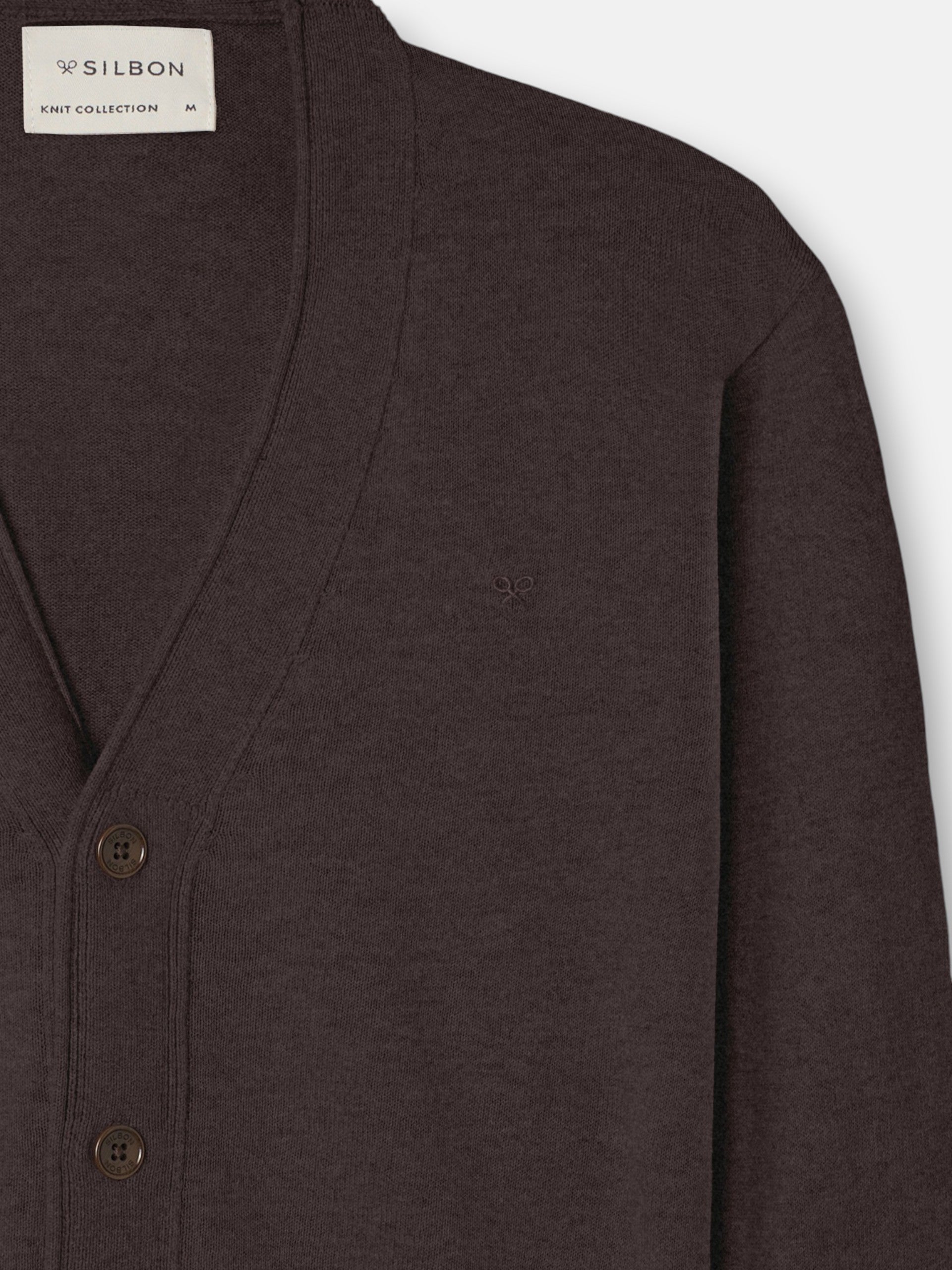 Cardigan clasico marron
