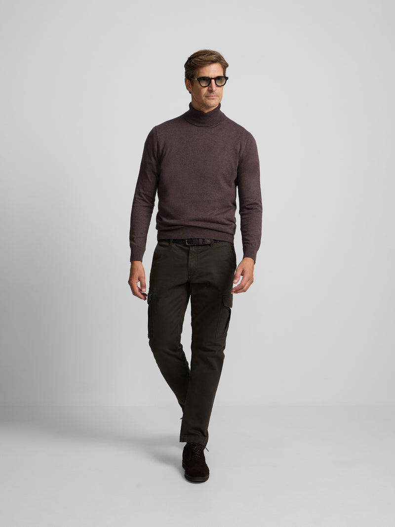 Jersey cuello vuelto marron