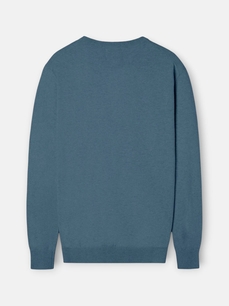 Jersey cuello redondo azul gris