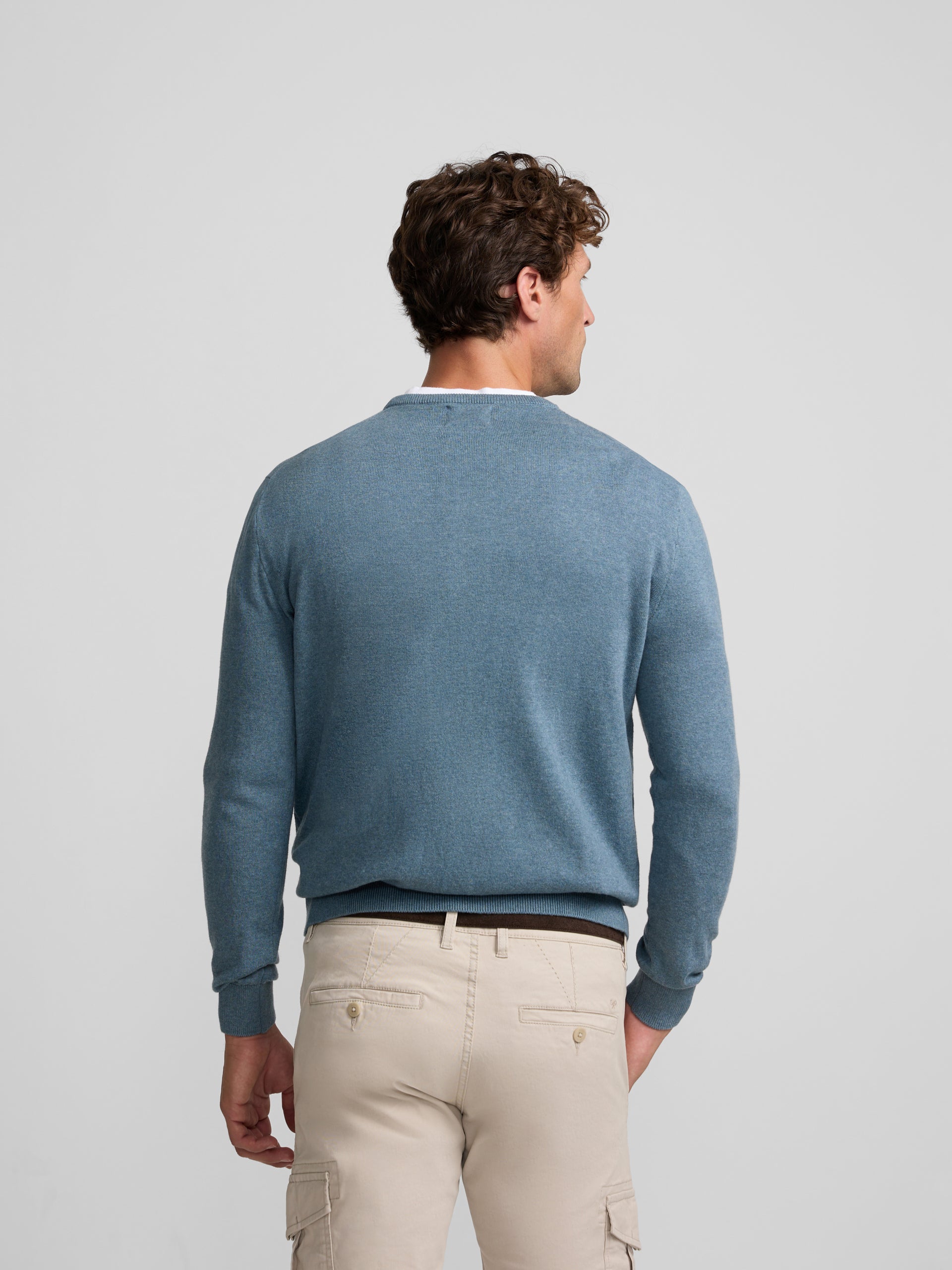 Blue-grey crew neck sweater