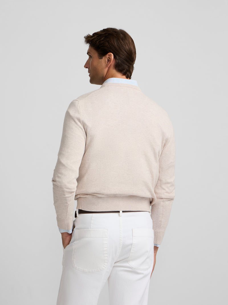 Jersey cuello pico beige