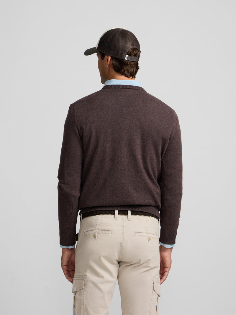 Jersey cuello pico marron