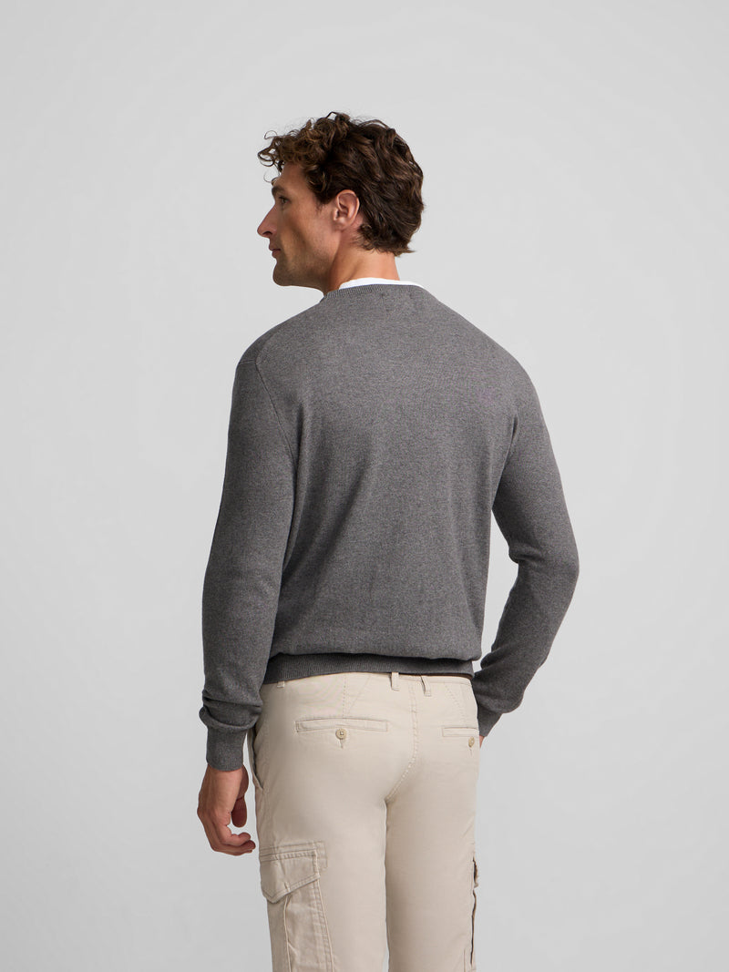 Jersey cuello redondo gris