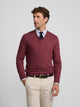 Pull col en V bordeaux
