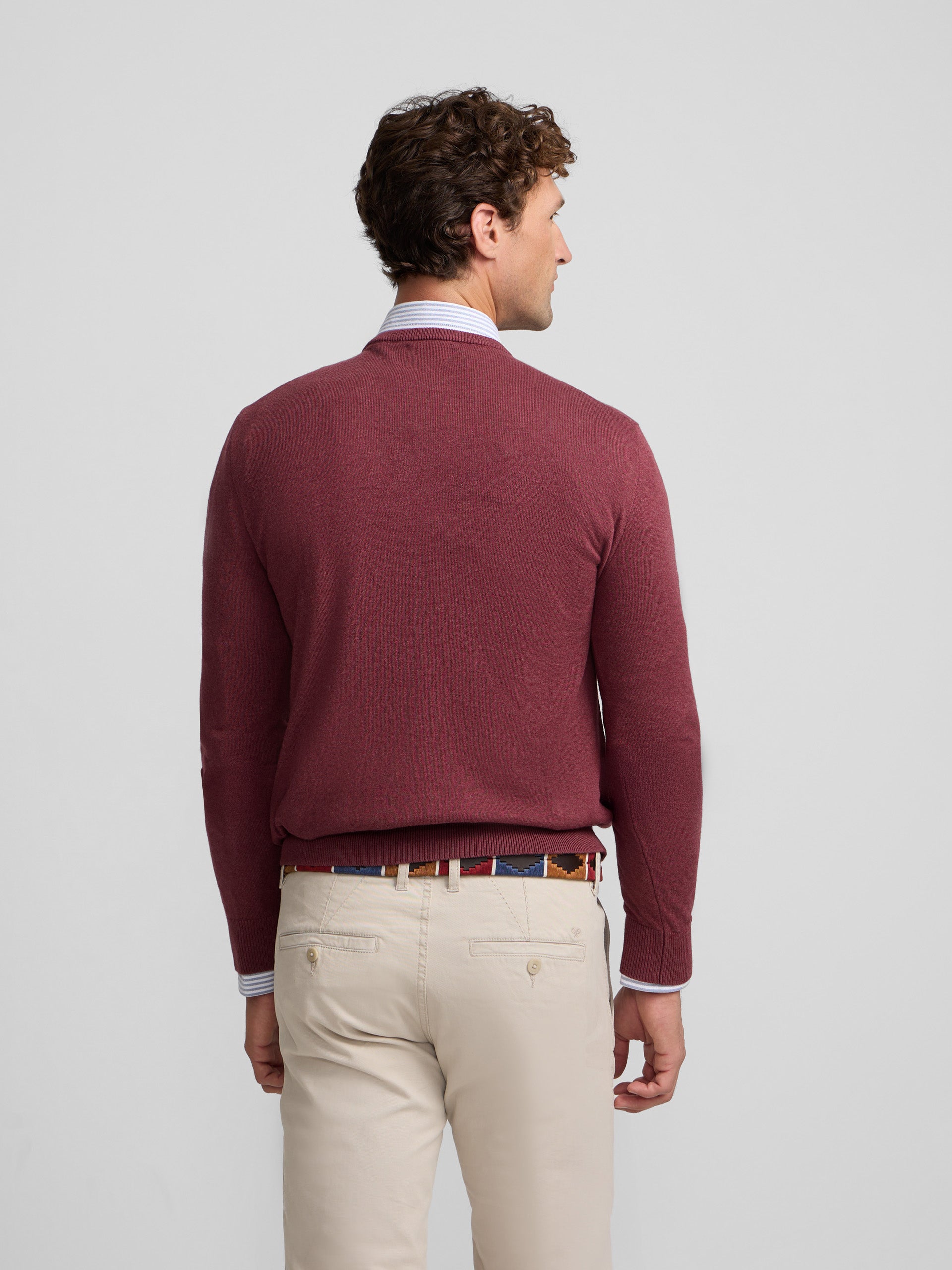 Pull col en V bordeaux