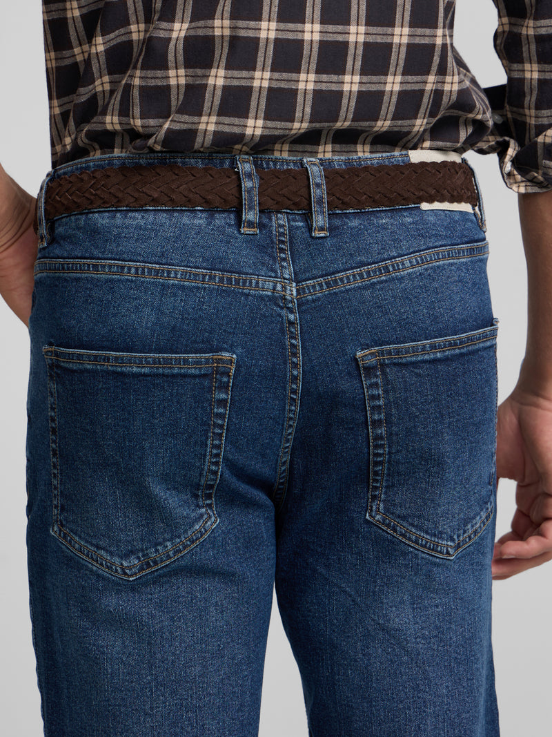 Dark blue denim sport trousers