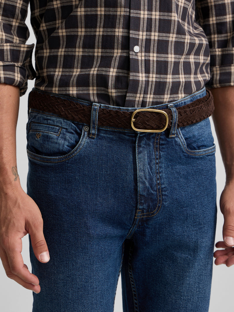 Dark blue denim sport trousers